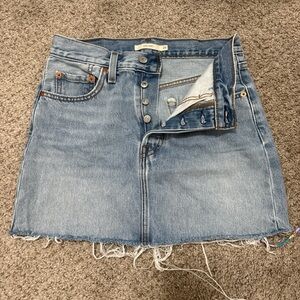 Levi's Light Blue Button-Front Denim Mini Skirt
